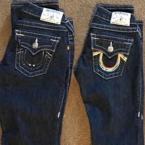 4 pairs of EUC True Religion straight legged Jeans